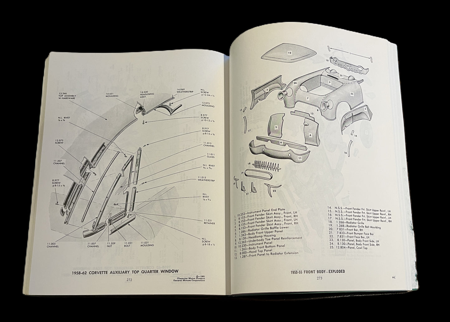Chevrolet Parts Illustration Catalog, 1950s, Reprint