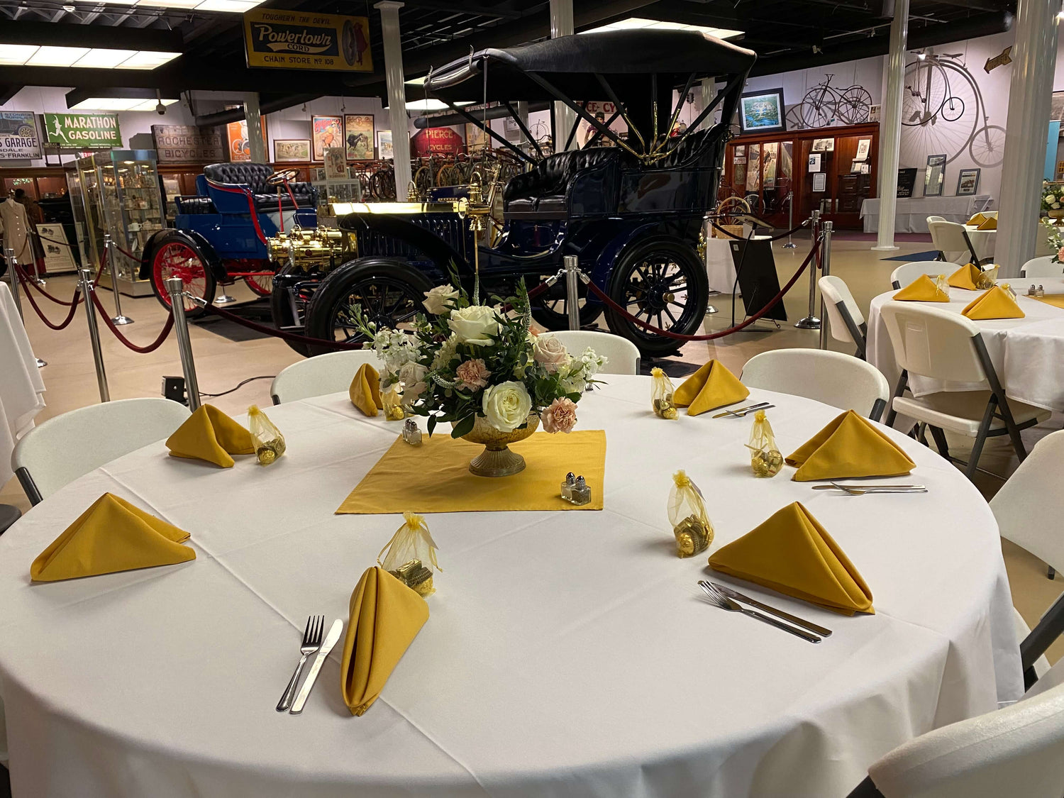 The Buffalo Transportation Pierce-Arrow Museum Banquet Table