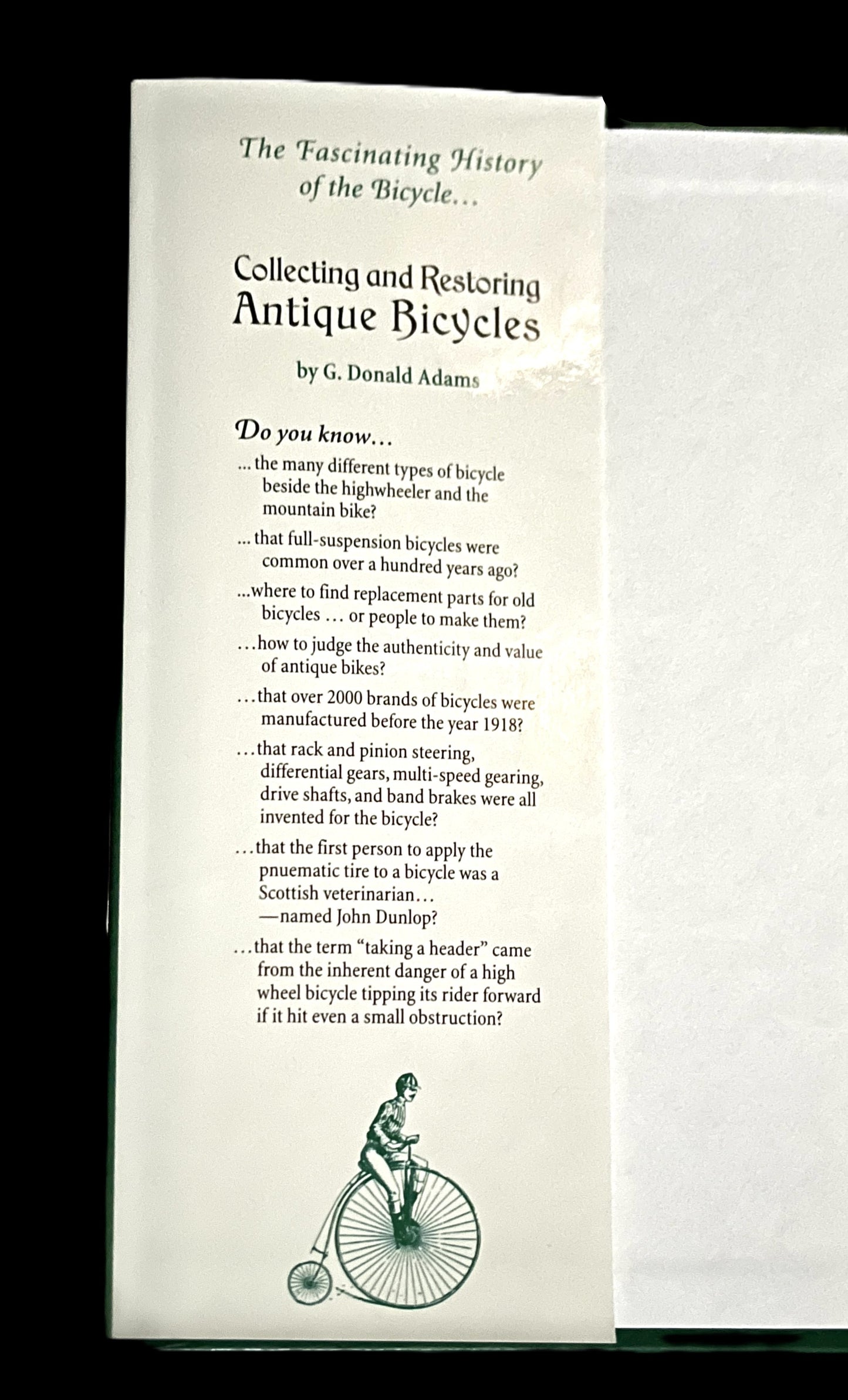 Collecting and Restoring Antique Bicycles by G. Donald Adams