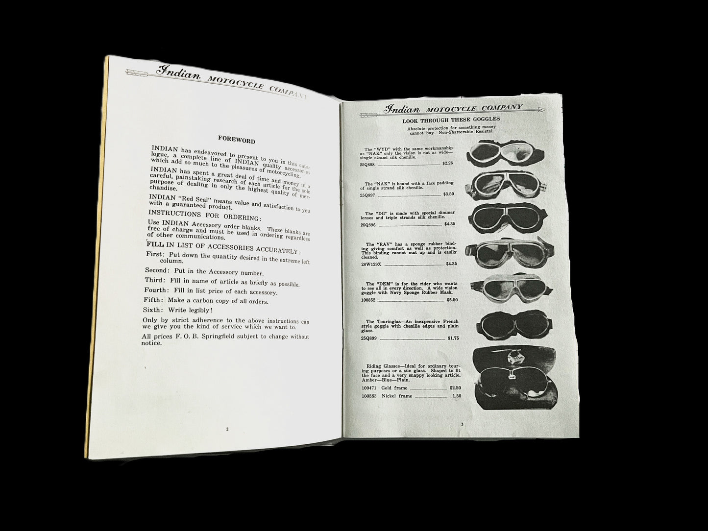 Indian Dealer's Catalog 1930s/1940s