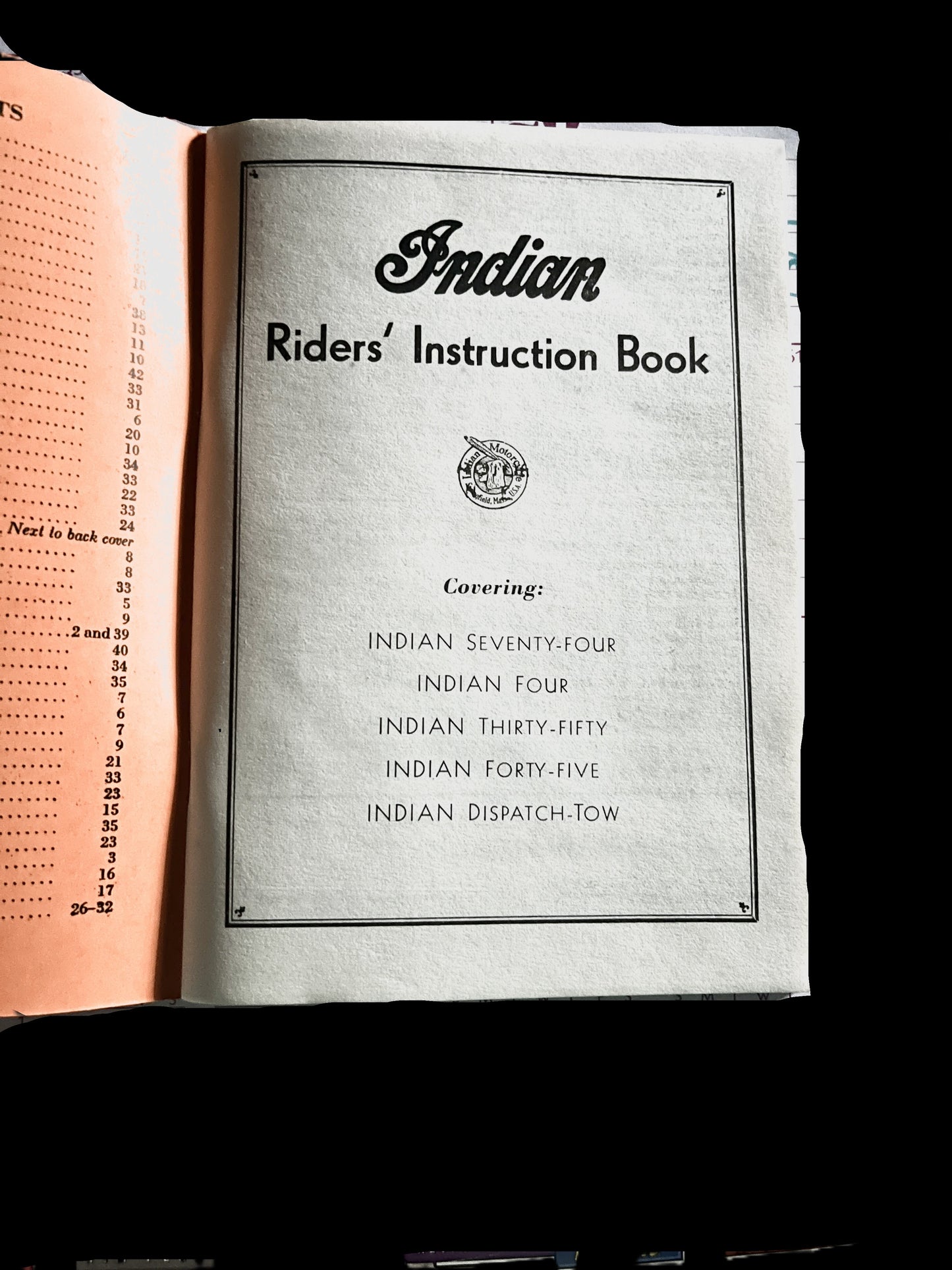 Indian Motorcycle Rider's Instruction Book